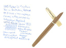 1945 PARKER 51 BUCKSKIN BEIGE DOUBLE JEWEL FOUNTAIN PEN RESTORED NEAR MINT OFFERED BY ANTIQUE DIGGER