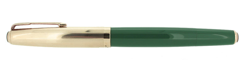 1945 PARKER 51 DOUBLE JEWEL NASSAU GREEN FOUNTAIN PEN RESTORED OFFERED BY ANTIQUE DIGGER