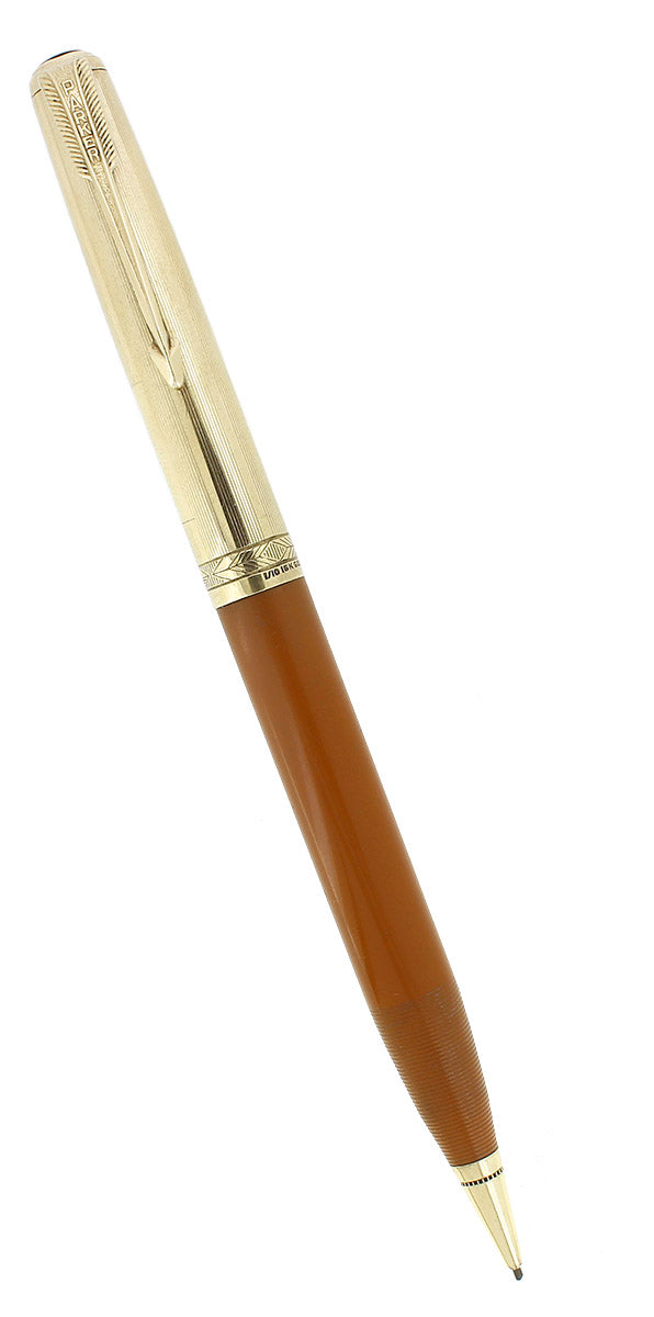 C1945 PARKER 51 YELLOWSTONE / MUSTARD MECHANICAL PENCIL RESTORED OFFERED BY ANTIQUE DIGGER