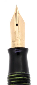 1945 PARKER VACUMATIC EMERALD PEARL SINGLE JEWEL FOUNTAIN PEN RESTORED EXCELLENT OFFERED BY ANTIQUE DIGGER