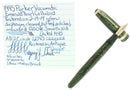 1945 PARKER EMERALD PEARL VACUMATIC MAJOR FOUNTAIN PEN M-B FLEX NIB RESTORED OFFERED BY ANTIQUE DIGGER