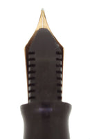 STICKERED 1945 PARKER SENIOR DUSTY ROSE STRIPED DUOFOLD BLUE DIAMOND FOUNTAIN PEN RESTORED OFFERED BY ANTIQUE DIGGER