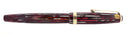 STICKERED 1945 PARKER SENIOR DUSTY ROSE STRIPED DUOFOLD BLUE DIAMOND FOUNTAIN PEN RESTORED OFFERED BY ANTIQUE DIGGER