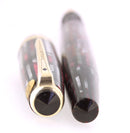 STICKERED 1945 PARKER SENIOR DUSTY ROSE STRIPED DUOFOLD BLUE DIAMOND FOUNTAIN PEN RESTORED OFFERED BY ANTIQUE DIGGER