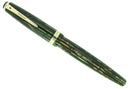 1945 PARKER SENIOR STRIPED DUOFOLD GREEN GOLD CELLULOID FOUNTAIN PEN RESTORED OFFERED BY ANTIQUE DIGGER