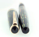 1945 PARKER SENIOR STRIPED DUOFOLD GREEN GOLD CELLULOID FOUNTAIN PEN RESTORED OFFERED BY ANTIQUE DIGGER