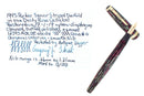 1945 SENIOR PARKER DUOFOLD STRIPED DUSTY ROSE CELLULOID FOUNTAIN PEN RESTORED OFFERED BY ANTIQUE DIGGER
