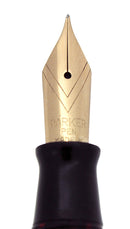 1945 SENIOR PARKER DUOFOLD STRIPED DUSTY ROSE CELLULOID FOUNTAIN PEN RESTORED OFFERED BY ANTIQUE DIGGER