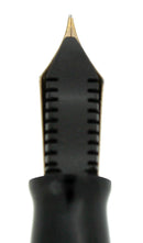 1945 SENIOR PARKER DUOFOLD STRIPED DUSTY ROSE CELLULOID FOUNTAIN PEN RESTORED OFFERED BY ANTIQUE DIGGER