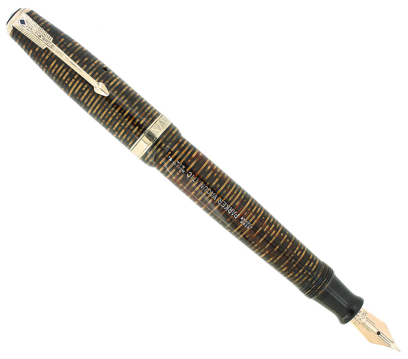 1945 PARKER VACUMATIC GOLDEN PEARL MAJOR FOUNTAIN PEN RESTORED OFFERED BY ANTIQUE DIGGER