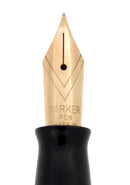 1945 PARKER SENIOR DUOFOLD DUSTY ROSE CELLULOID FOUNTAIN PEN M-BB NIB RESTORED OFFERED BY ANTIQUE DIGGER