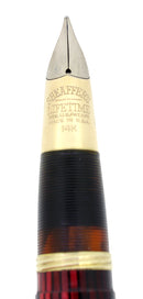 CIRCA 1945 SHEAFFER WHITE DOT CARMINE TRIUMPH FOUNTAIN PEN RESTORED OFFERED BY ANTIQUE DIGGER