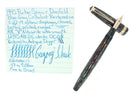 1945 PARKER SENIOR DUOFOLD STRIPED BLUE GRAY CELLULOID FOUNTAIN PEN RESTORED OFFERED BY ANTIQUE DIGGER