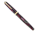 1945 PARKER SENIOR DUOFOLD STRIPED DUSTY ROSE CELLULOID FOUNTAIN PEN RESTORED OFFERED BY ANTIQUE DIGGER