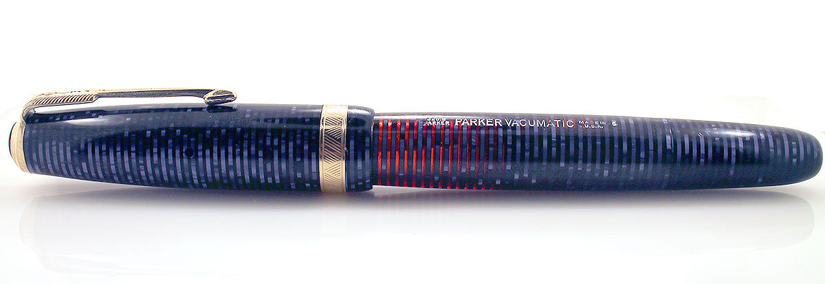 RESTORED 1946 PARKER AZURE PEARL VACUMATIC MAJOR FOUNTAIN PEN F to B ...