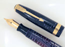 1946 PARKER AZURE PEARL VACUMATIC MAJOR FOUNTAIN PEN F to B FLEX NIB RESTORED