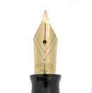 RESTORED 1946 PARKER DUOFOLD SENIOR FOUNTAIN PEN GREEN GOLD CELLULOID WITH V NIB OFFERED BY ANTIQUE DIGGER