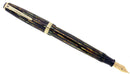 RESTORED 1946 PARKER DUOFOLD SENIOR FOUNTAIN PEN GREEN GOLD CELLULOID WITH V NIB OFFERED BY ANTIQUE DIGGER
