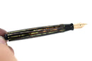 1946 PARKER STRIPED SENIOR DUOFOLD GREEN GOLD CELLULOID FOUNTAIN PEN RESTORED OFFERED BY ANTIQUE DIGGER