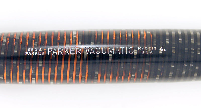 1946 PARKER SILVER PEARL VACUMATIC MAJOR FOUNTAIN PEN F to B FLEX NIB RESTORED OFFERED BY ANTIQUE DIGGER