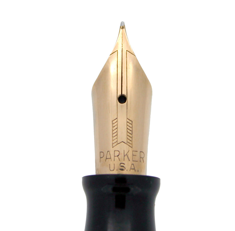 1946 PARKER SILVER PEARL VACUMATIC MAJOR SIZE FOUNTAIN PEN RESTORED OFFERED BY ANTIQUE DIGGER