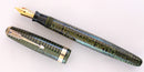 RESTORED 1946 PARKER EMERALD PEARL VACUMATIC MAJOR FOUNTAIN PEN WITH F to BB SEMI-FLEXIBLE NIB