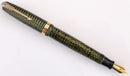 RESTORED 1946 PARKER EMERALD PEARL VACUMATIC MAJOR FOUNTAIN PEN WITH F to BB SEMI-FLEXIBLE NIB