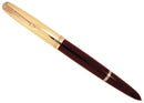 RESTORED 1946 PARKER 51 DOUBLE JEWEL WITH 14K GOLD CLIP FOUNTAIN PEN IN CORDOVAN OFFERED BY ANTIQUE DIGGER