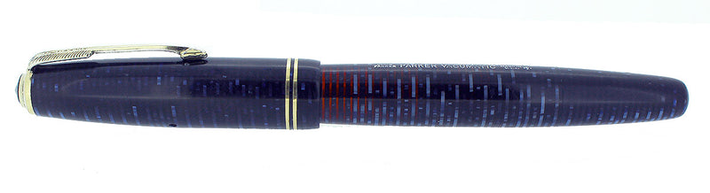 1946 PARKER AZURE BLUE PEARL VACUMATIC FOUNTAIN PEN MAJOR SIZE RESTORED OFFERED BY ANTIQUE DIGGER