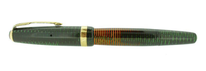 1946 PARKER EMERALD PEARL VACUMATIC MAJOR FOUNTAIN PEN RESTORED FABULOUS COLOR OFFERED BY ANTIQUE DIGGER
