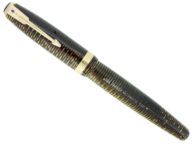 1946 PARKER VACUMATIC GOLDEN PEARL MAJOR FOUNTAIN PEN RESTORED NEAR MINT OFFERED BY ANTIQUE DIGGER