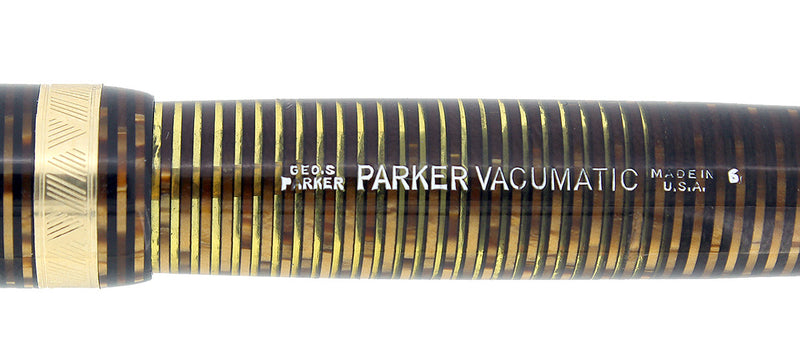 1946 PARKER VACUMATIC GOLDEN PEARL MAJOR FOUNTAIN PEN RESTORED NEAR MINT OFFERED BY ANTIQUE DIGGER