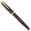 1946 PARKER STRIPED DUOFOLD SENIOR DUSTY ROSE BLUE DIAMOND FOUNTAIN PEN RESTORED OFFERED BY ANTIQUE DIGGER
