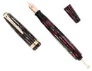 1946 PARKER STRIPED DUOFOLD SENIOR DUSTY ROSE BLUE DIAMOND FOUNTAIN PEN RESTORED OFFERED BY ANTIQUE DIGGER
