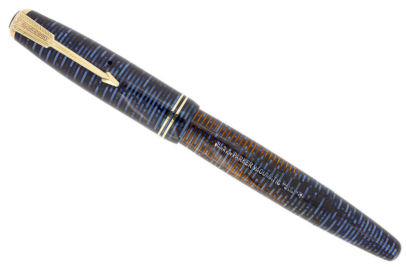 1946 PARKER AZURE PEARL VACUMATIC FOUNTAIN PEN RESTORED OFFERED BY ANTIQUE DIGGER