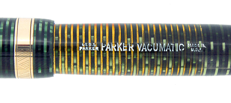 1946 PARKER EMERALD PEARL VACUMATIC MAJOR SIZE FOUNTAIN PEN MINT OFFERED BY ANTIQUE DIGGER