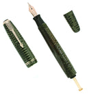 1946 PARKER VACUMATIC EMERALD PEARL FOUNTAIN F-BB 1.71MM FLEX NIB PEN RESTORED OFFERED BY ANTIQUE DIGGER