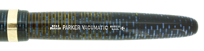 1946 PARKER VACUMATIC AZURE BLUE PEARL MAJOR FOUNTAIN PEN RESTORED OFFERED BY ANTIQUE DIGGER