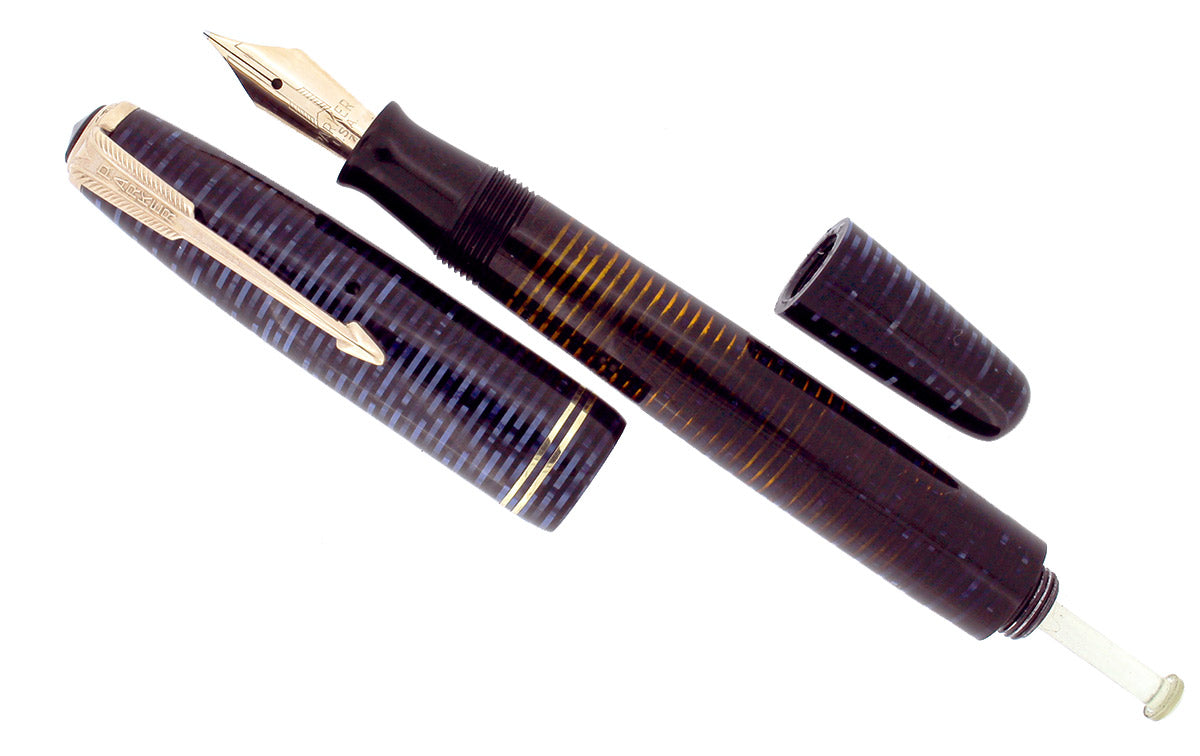 1947 PARKER AZURE PEARL VACUMATIC MAJOR FOUNTAIN PEN IN RESTORED CONDITION