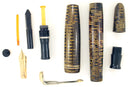 1947 PARKER GOLDEN PEARL VACUMATIC MAJOR FOUNTAIN PEN XF to BB FLEX NIB RESTORED OFFERED BY ANTIQUE DIGGER
