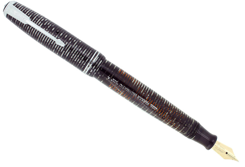 1947 PARKER VACUMATIC SILVER PEARL SINGLE JEWEL FOUNTAIN PEN RESTORED NEAR MINT OFFERED BY ANTIQUE DIGGER