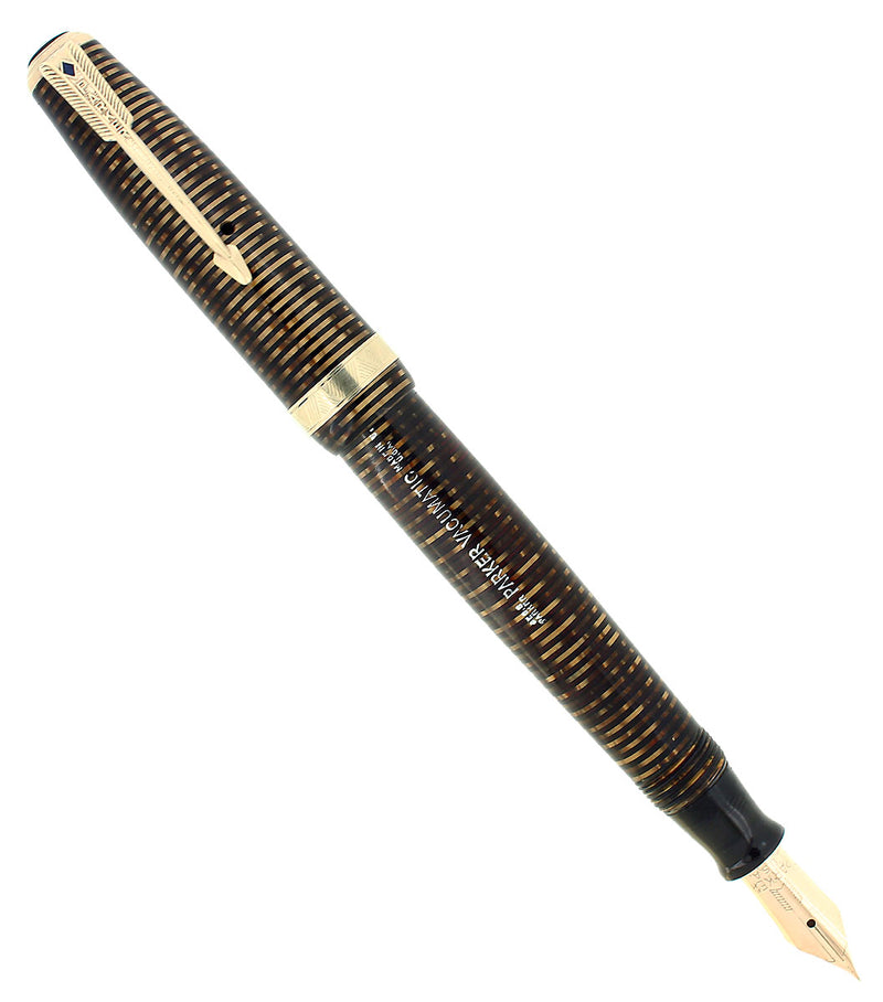 1945 PARKER VACUMATIC MAJOR SIZE GOLDEN PEARL FOUNTAIN PEN RESTORED OFFERED BY ANTIQUE DIGGER