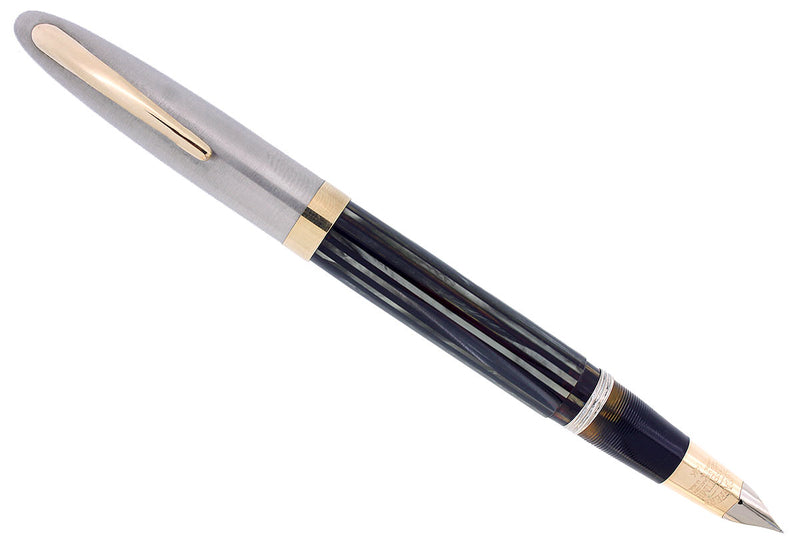 CIRCA 1947 SHEAFFER OVERSIZE TRIUMPH SENTINEL DELUXE PLUNGER FILL FOUNTAIN PEN RESTORED OFFERED BY ANTIQUE DIGGER