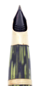 CIRCA 1947 SHEAFFER TRIUMPH VALIANT MARINE GREEN OVERSIZE FOUNTAIN PEN RESTORED OFFERED BY ANTIQUE DIGGER