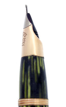 CIRCA 1947 SHEAFFER TRIUMPH VALIANT MARINE GREEN OVERSIZE FOUNTAIN PEN RESTORED OFFERED BY ANTIQUE DIGGER