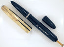 1948 PARKER 51 VACUMATIC CEDAR BLUE GOLD FILLED CAP FOUNTAIN PEN RESTORED OFFERED BY ANTIQUE DIGGER