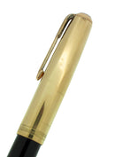 1948 PARKER 51 VACUMATIC DOUBLE JEWEL BLACK FOUNTAIN PEN 1/10 16K CAP RESTORED OFFERED BY ANTIQUE DIGGER