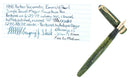 1948 PARKER EMERALD PEARL VACUMATIC FOUNTAIN PEN MAJOR SIZE F-B FLEX NIB RESTORED OFFERED BY ANTIQUE DIGGER
