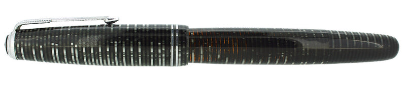 1948 PARKER VACUMATIC SILVER PEARL SINGLE JEWEL FOUNTAIN PEN RESTORED OFFERED BY ANTIQUE DIGGER