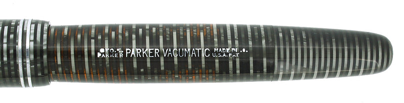1948 PARKER VACUMATIC SILVER PEARL SINGLE JEWEL FOUNTAIN PEN RESTORED OFFERED BY ANTIQUE DIGGER
